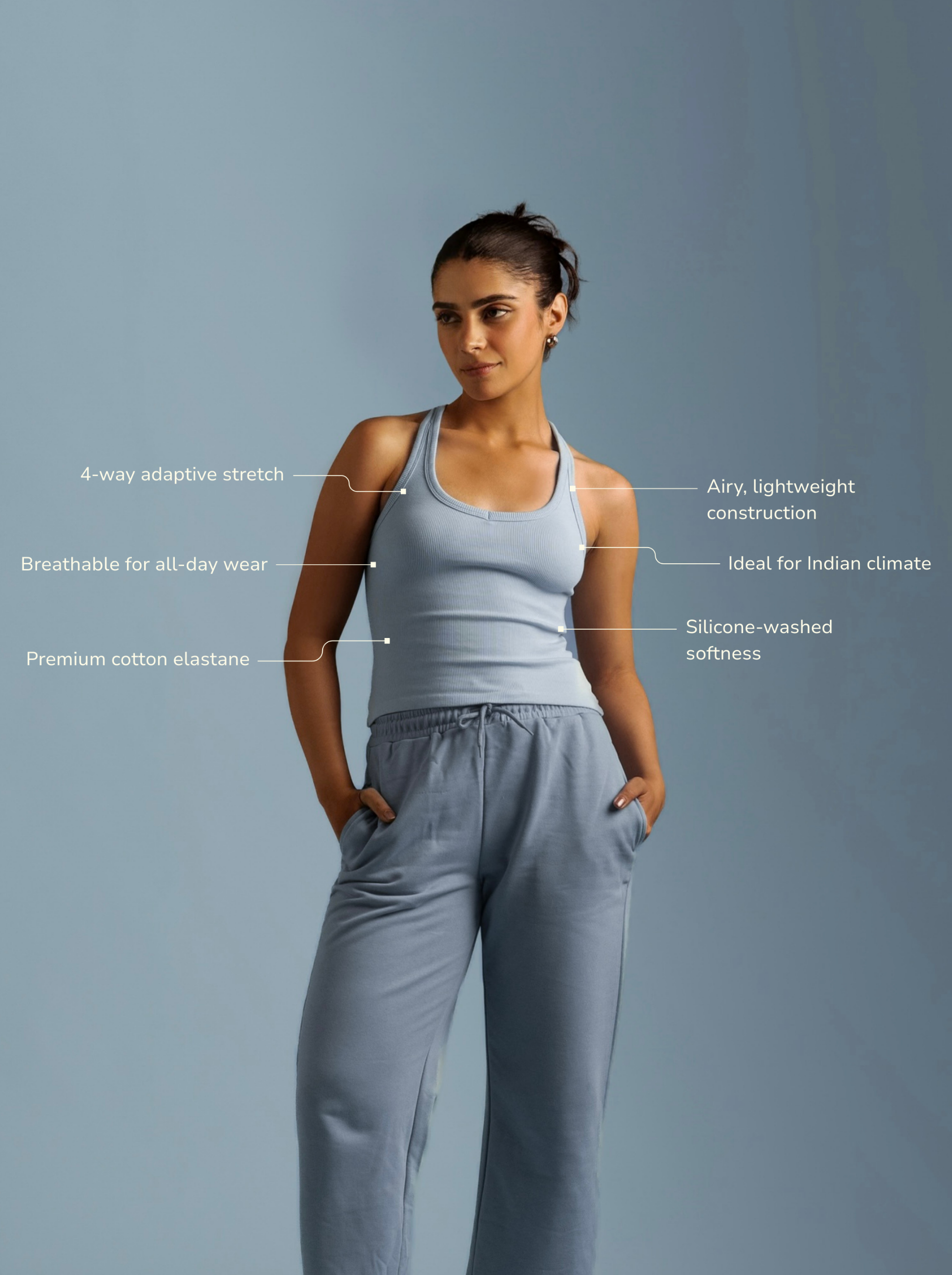 Micro-Rib U Neck Top