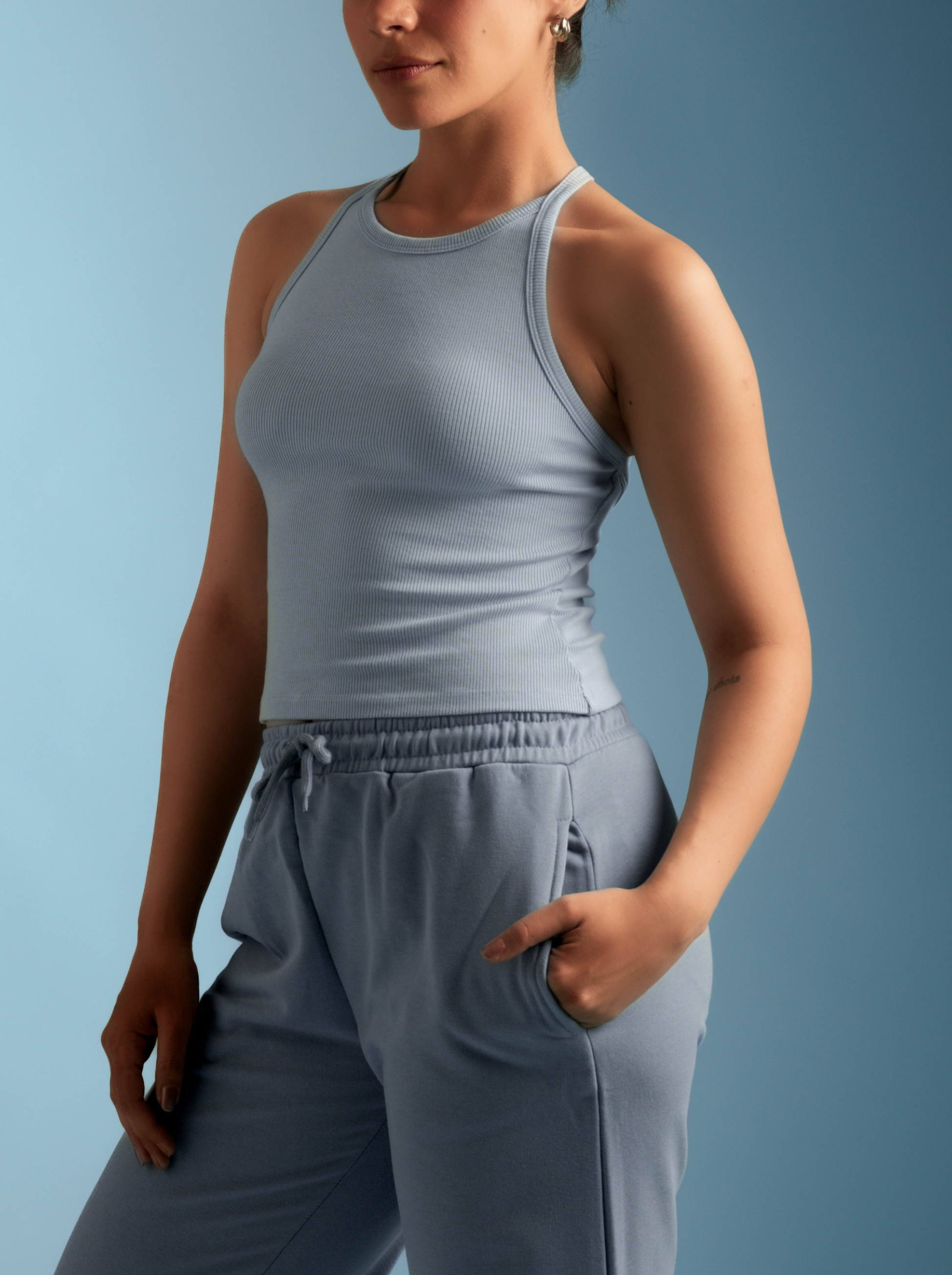 Micro-Rib Halter Top