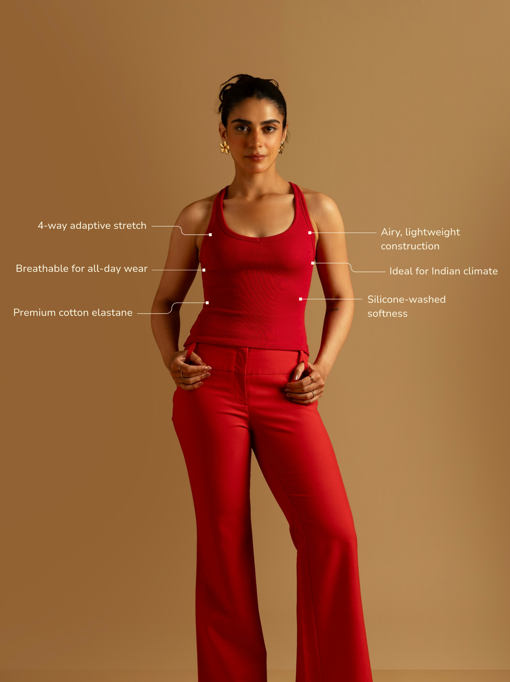 Micro-Rib U Neck Top