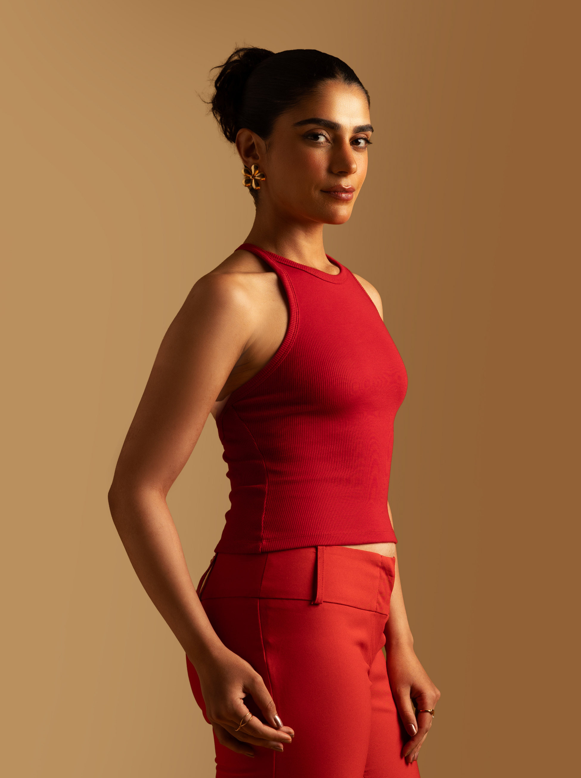 Micro-Rib Halter Top