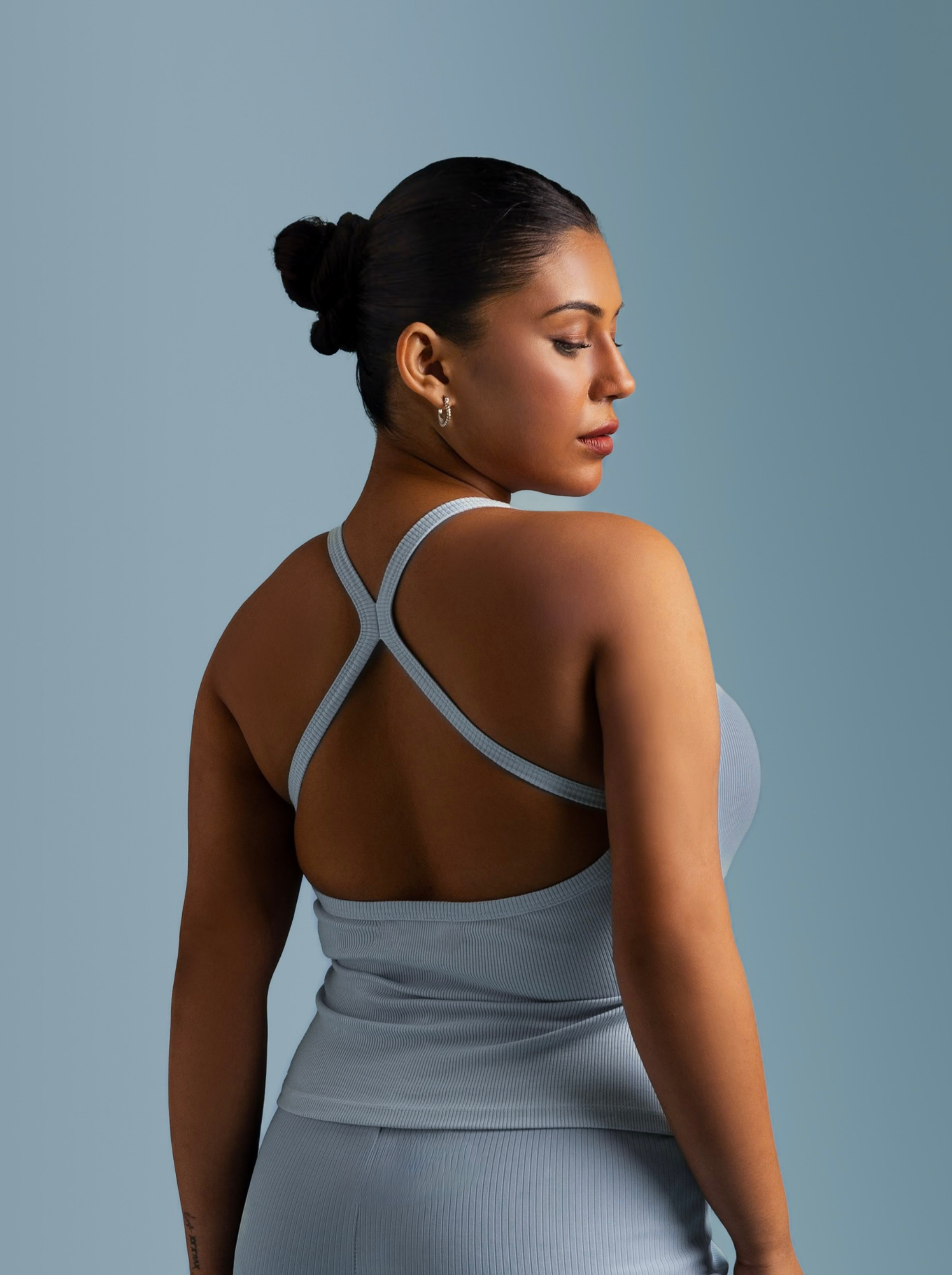 Micro-Rib U Neck Top