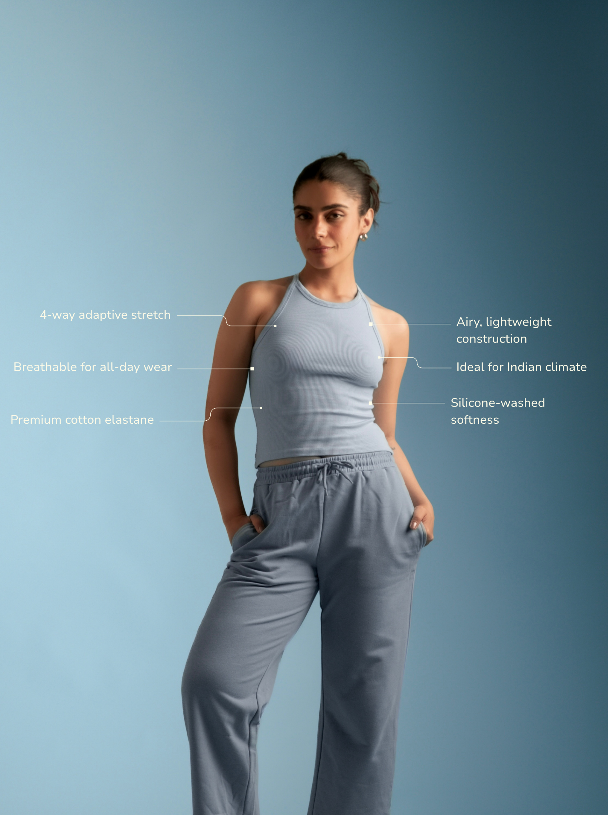 Micro-Rib Halter Top