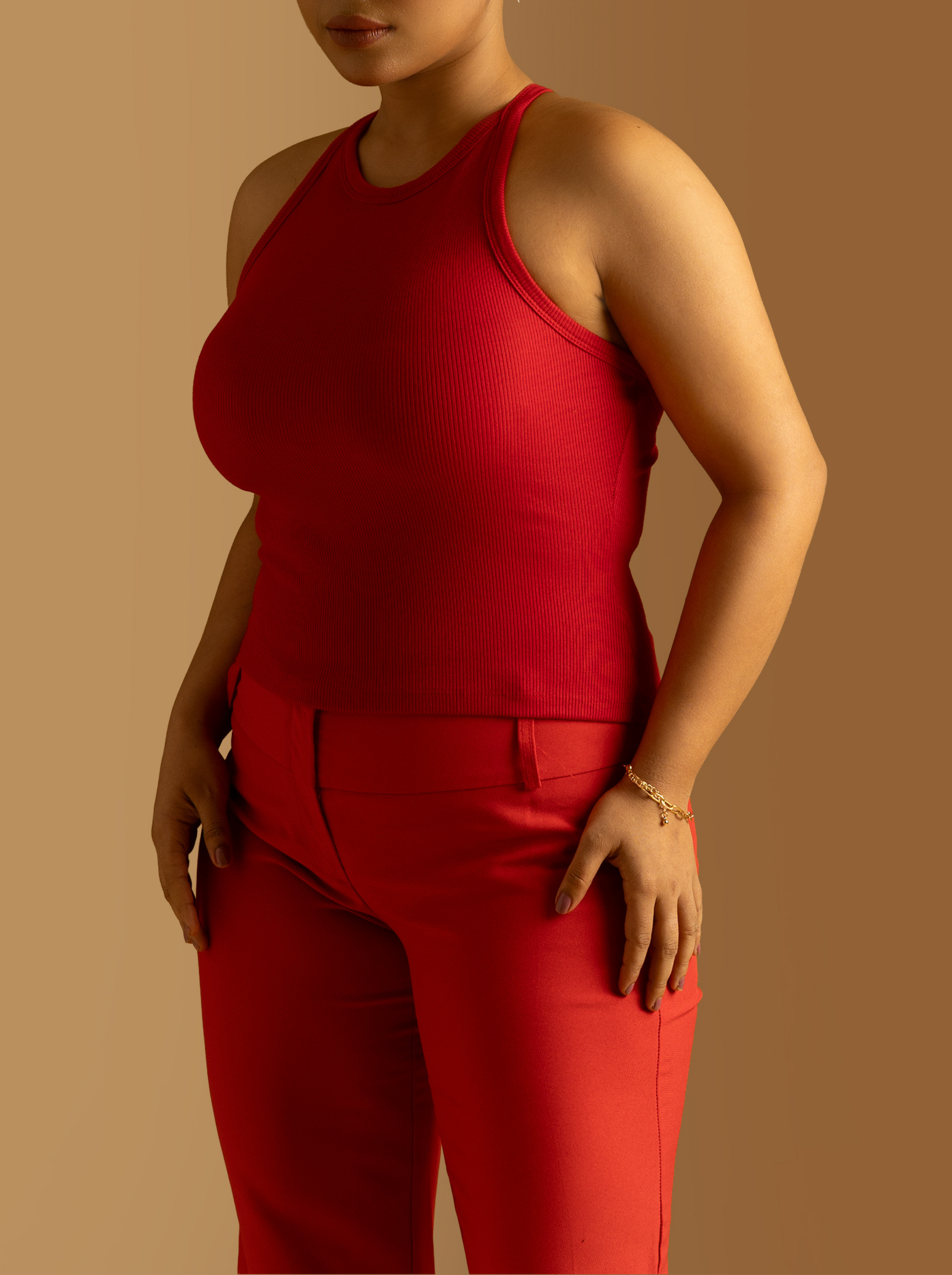 Micro-Rib Halter Top