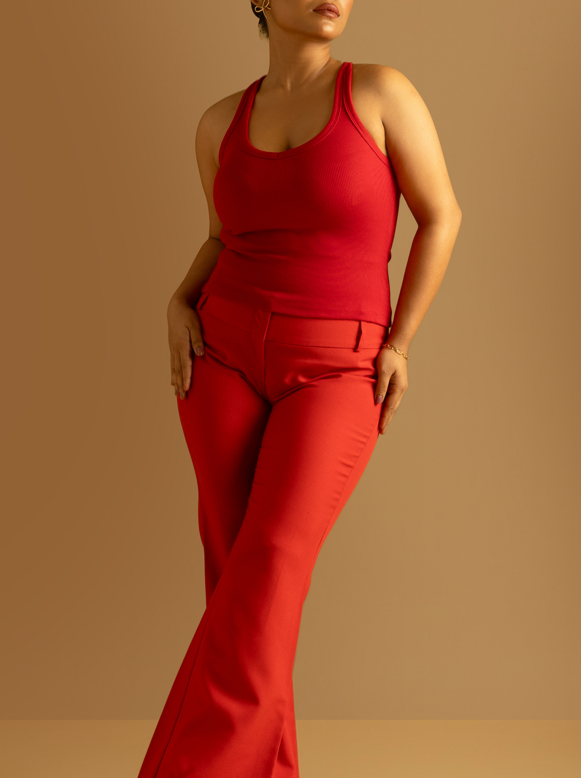 Micro-Rib U Neck Top