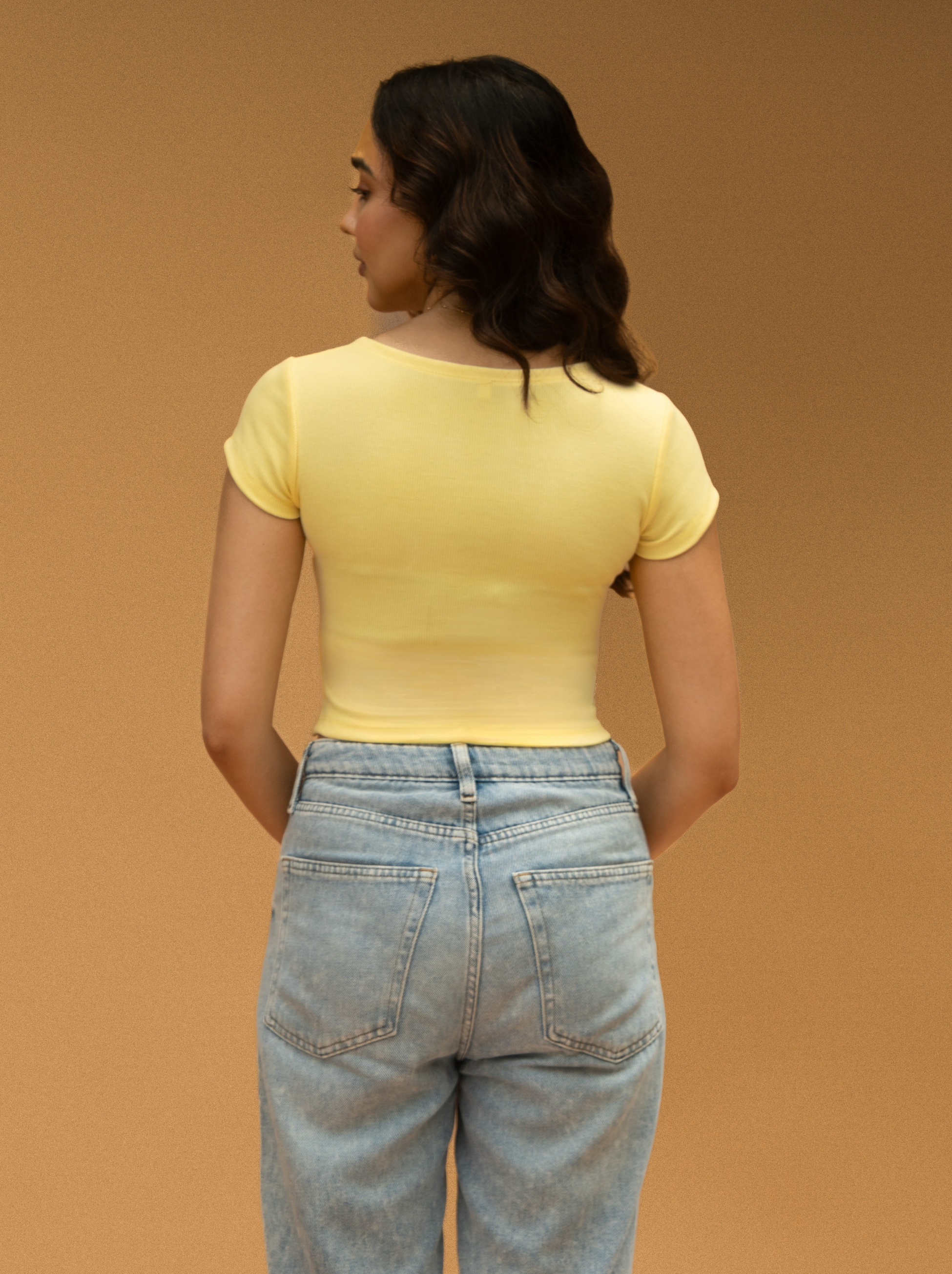 Ribbed Zipper Baby Tee