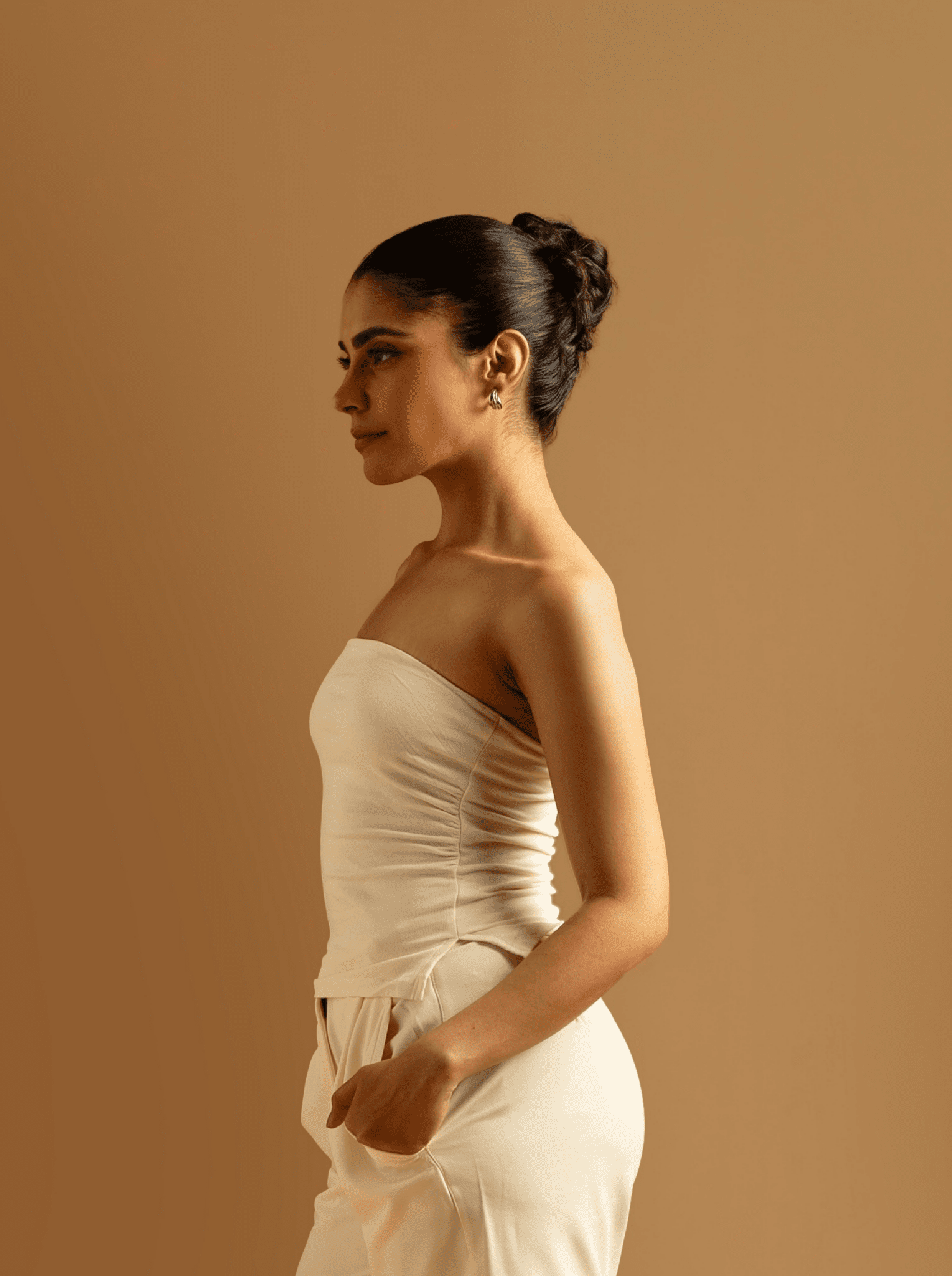 ButterBawd Glide On Tube Top in white, fitted silhouette, smooth fabric