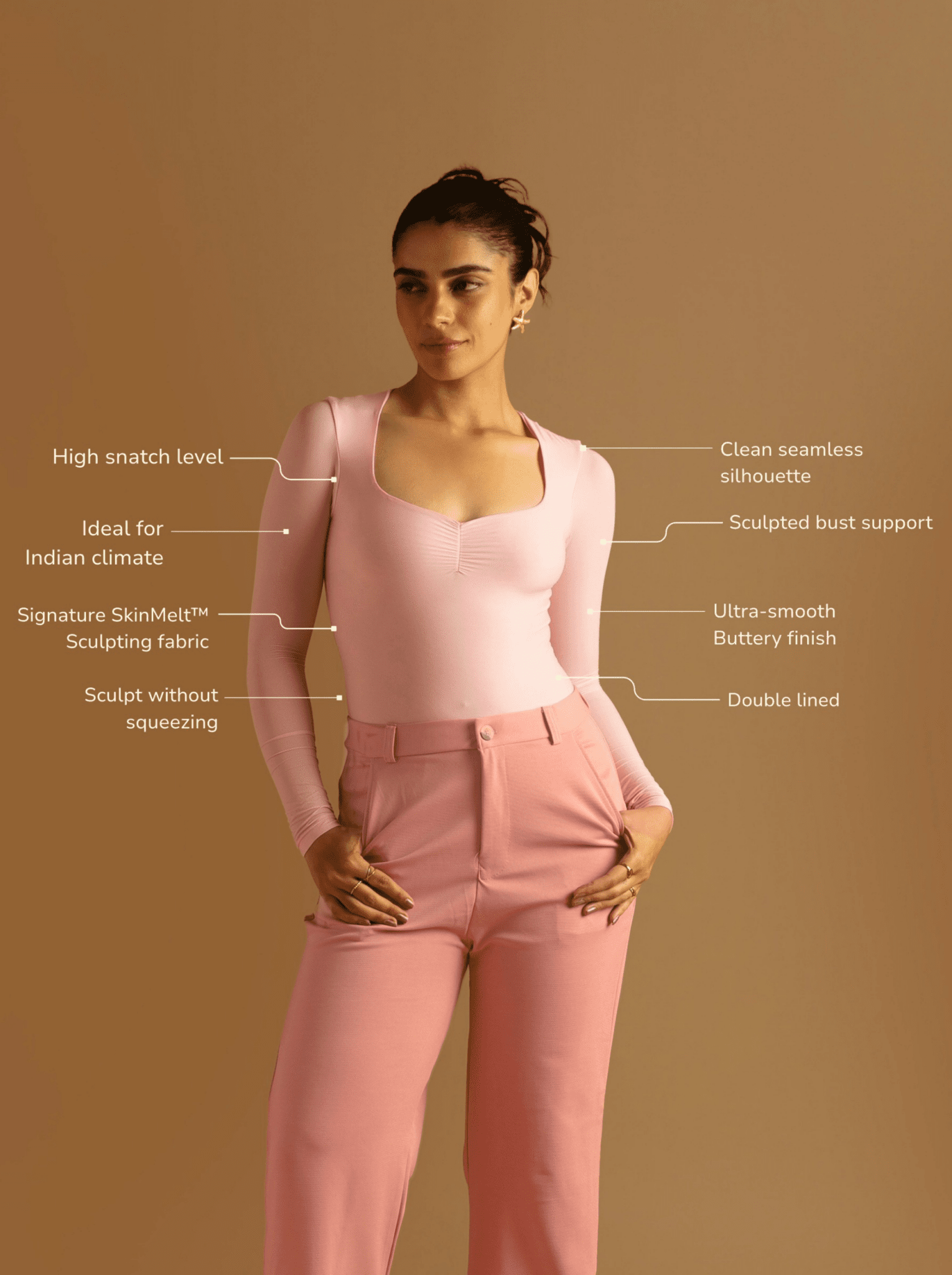 ButterBawd Heartline Melt Top in pink, fitted silhouette, ruffle detail
